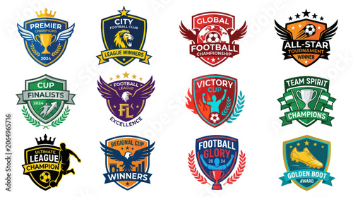 Canvastavla Soccer tournament badges and football league championship emblems