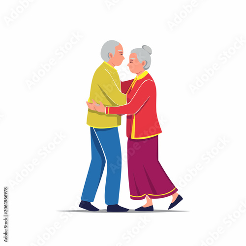 Elderly Couple Embracing