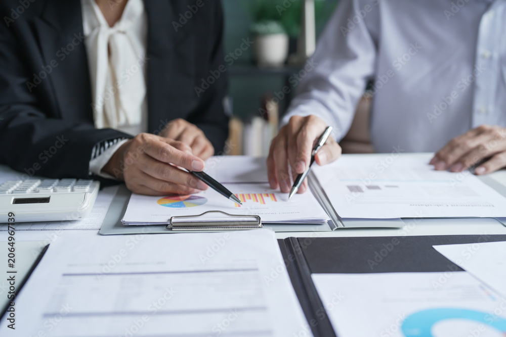 Fototapeta premium Business People Meeting Design Ideas professional investor working new start up project. Concept. business planning in office