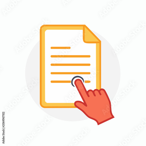 Hand Clicking on Document Icon