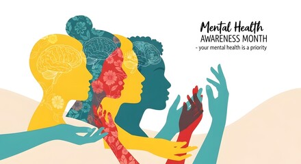 Mental health awareness month illustration