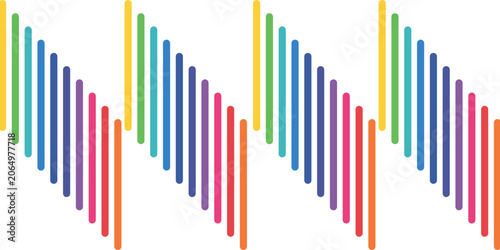 colored drips in the form of rain, bright streamlined stripes on a transparent background, jagged waves in the form of colored school pencils