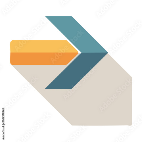 Flat design arrow icon with gradient colors