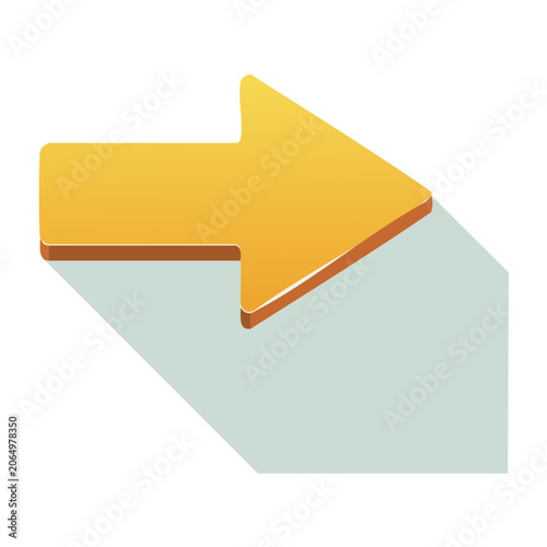 Flat design arrow icon with transparent background