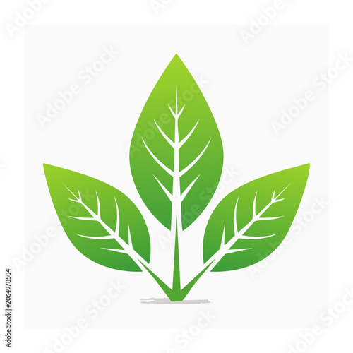 Green flat design leaf icon