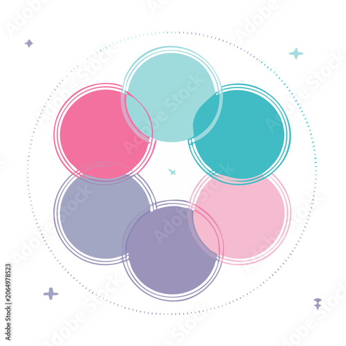 Minimalist abstract geometric circles vector