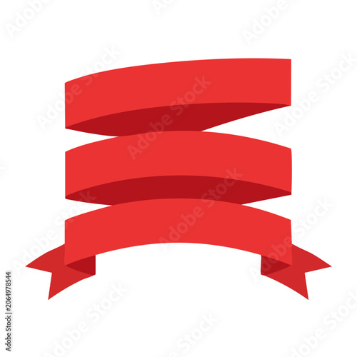 Stacked Red Ribbon Banner Vector