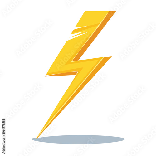 Yellow lightning bolt icon on white background