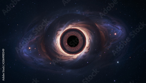 銀河の虹彩を持つ宇宙の目で描く未来ビジョン