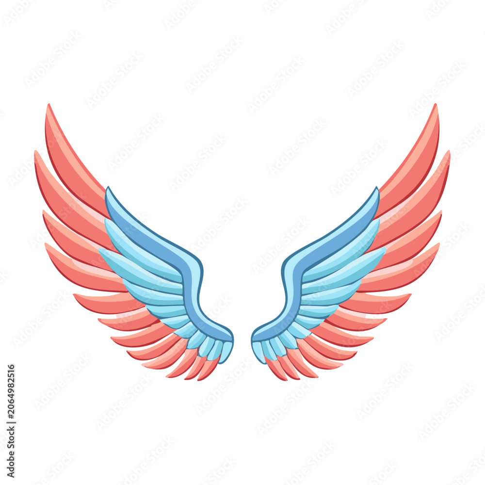 Fototapeta premium Colorful Angel Wings Illustration