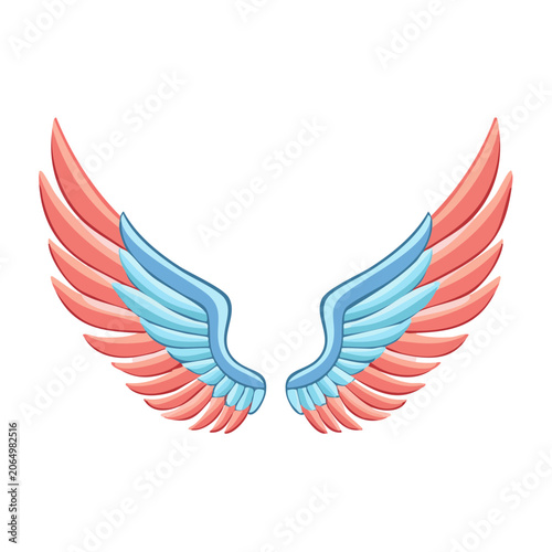 Colorful Angel Wings Illustration