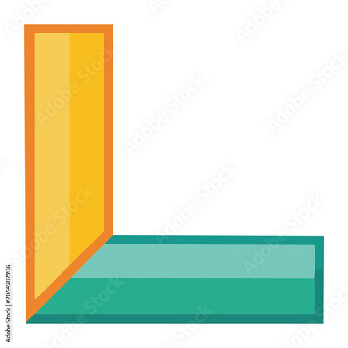 Flat design L-shaped corner illustration