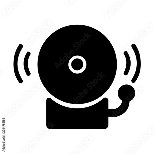alarm bell black solid security illustration