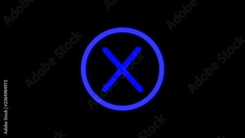 Glossy Blue Peace Symbol Icon Button on Black Background 4k video