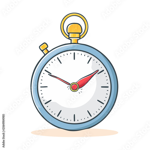 Flat Design Stopwatch Illustration