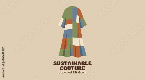 Valokuva Sustainable Couture Gown Crafted from Upcycled Silk Remnants