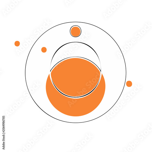 Minimalist illustration of an atomic structure