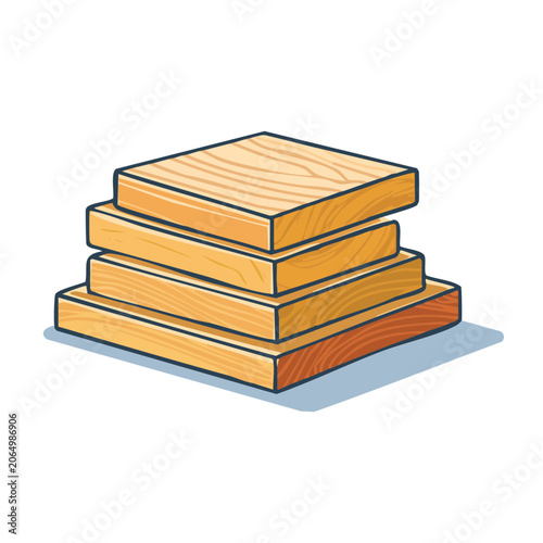 Stack of wooden planks illustration