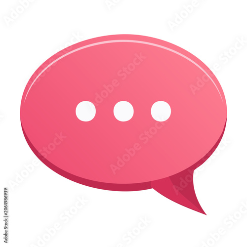 Pink speech bubble icon with three dots