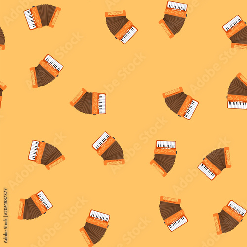 Tableau sur toile pattern folk accordion cartoon
