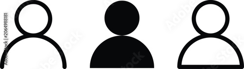 Black silhouette of three people icons