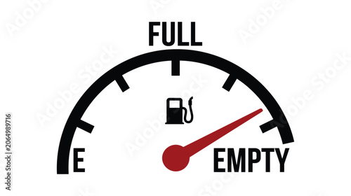 Gauge icon fuel empty level indicator design illustration