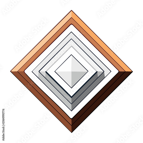 Nested Diamond Frames in 3D Render Style