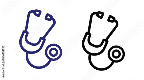 Stethoscope icon vector medical diagnostic equipment outline