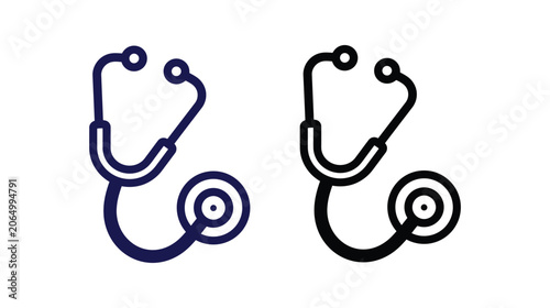 Stethoscope icon vector medical diagnostic equipment outline