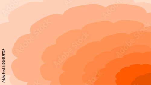 Vector abstract background with layered soft orange cloud shapes creating a warm gradient effect