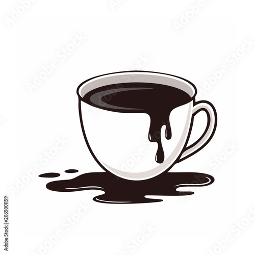 Flat design coffee cup with steam icon