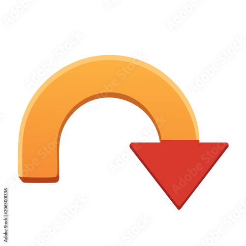 Flat design orange and red ribbon bow vector