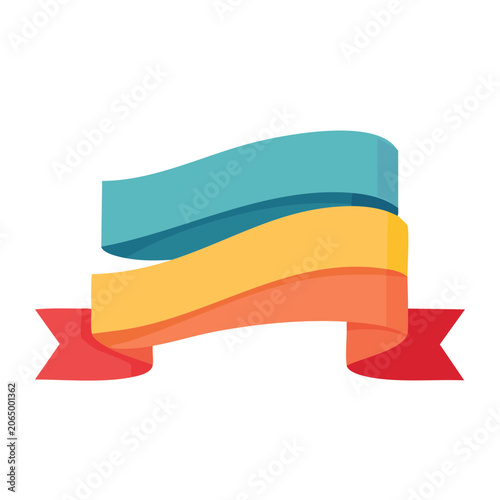 Flat design ribbon vector isolated