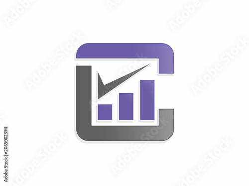 Financial Growth Accounting and Marketing Success Verified Statistics Report Square Icon Logo Design Template