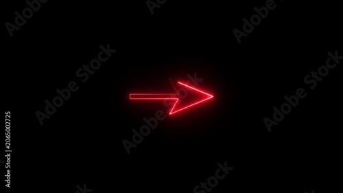 Direction Arrows Glowing Line Animation. Navigation direction indicator location icon animation.