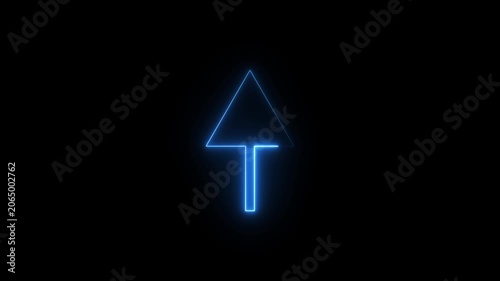 Direction Arrows Glowing Line Animation. Navigation direction indicator location icon animation.