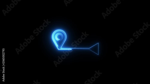 Direction Arrows Glowing Line Animation. Navigation direction indicator location icon animation.