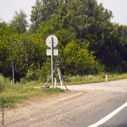 Speed camera on the side of the road