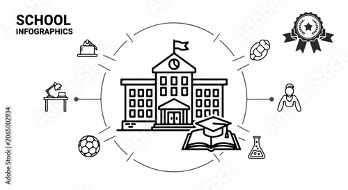 School Education Infographic Illustration.