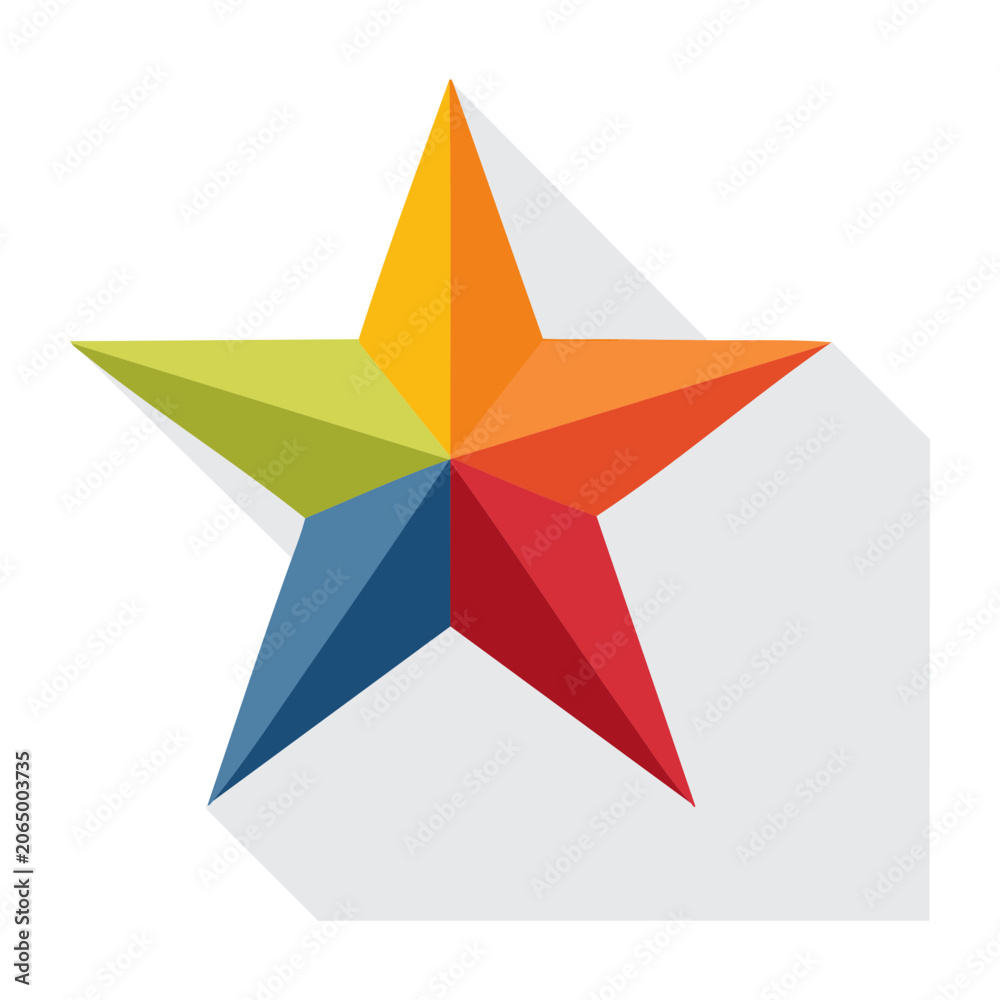 Fototapeta premium Colorful flat design star icon