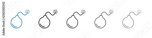 Obraz na plátne Bomb icon bundle vectors illustrations
