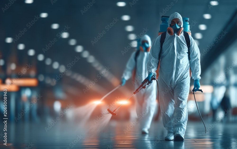 Fototapeta premium Cleaning Protocol for Contaminated Spaces in Professional Environment