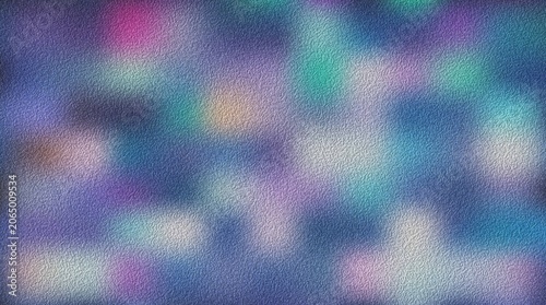 Abstract pixel art pattern with colorful squares and geometric shapes in blue tones
