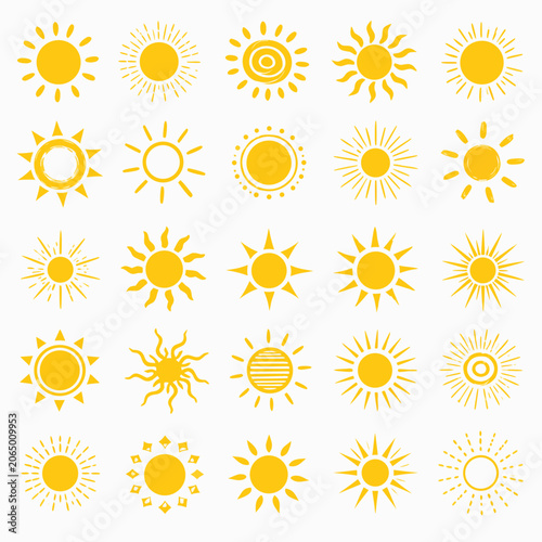 set of sun icons