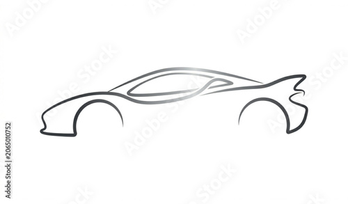 Konstfotografi minimalist car line art vector illustration with abstract sports car silhouette