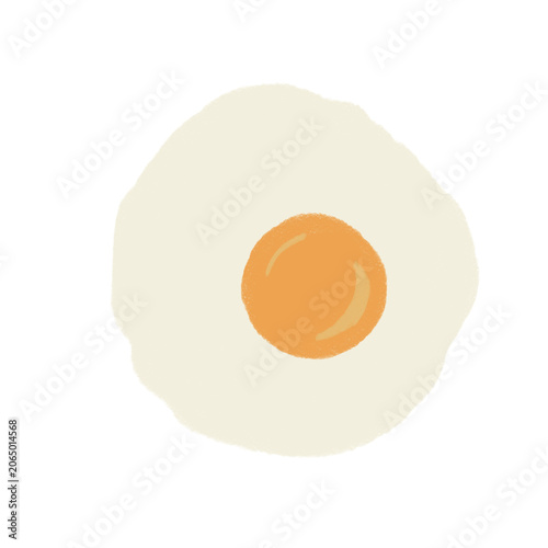 fried eggs on white background