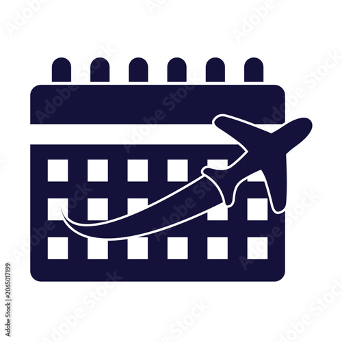 Flight Booking Calendar with Airplane Icon