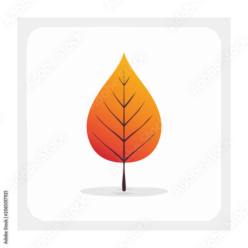 Flat design autumn maple leaf icon