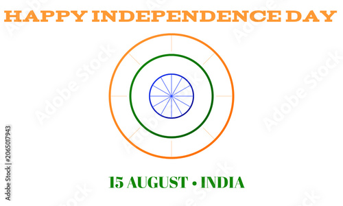Indian Independence Day Chakra Design on White Background
