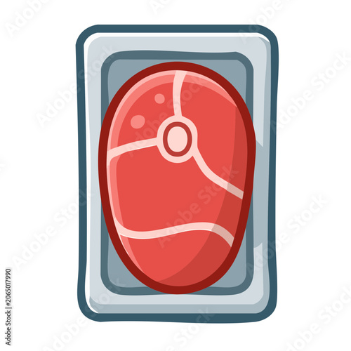 Flat Design Illustration of Raw Beef Steak